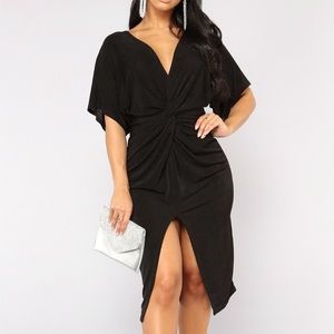 Black slit dress